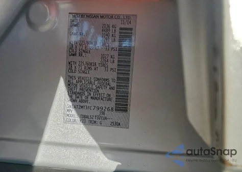 2015 Nissan Rogue S from USA, damaged, VIN 5N1AT2MT3FC799268